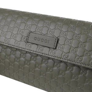 Gucci Gray Micro GG Leather Continental Wallet